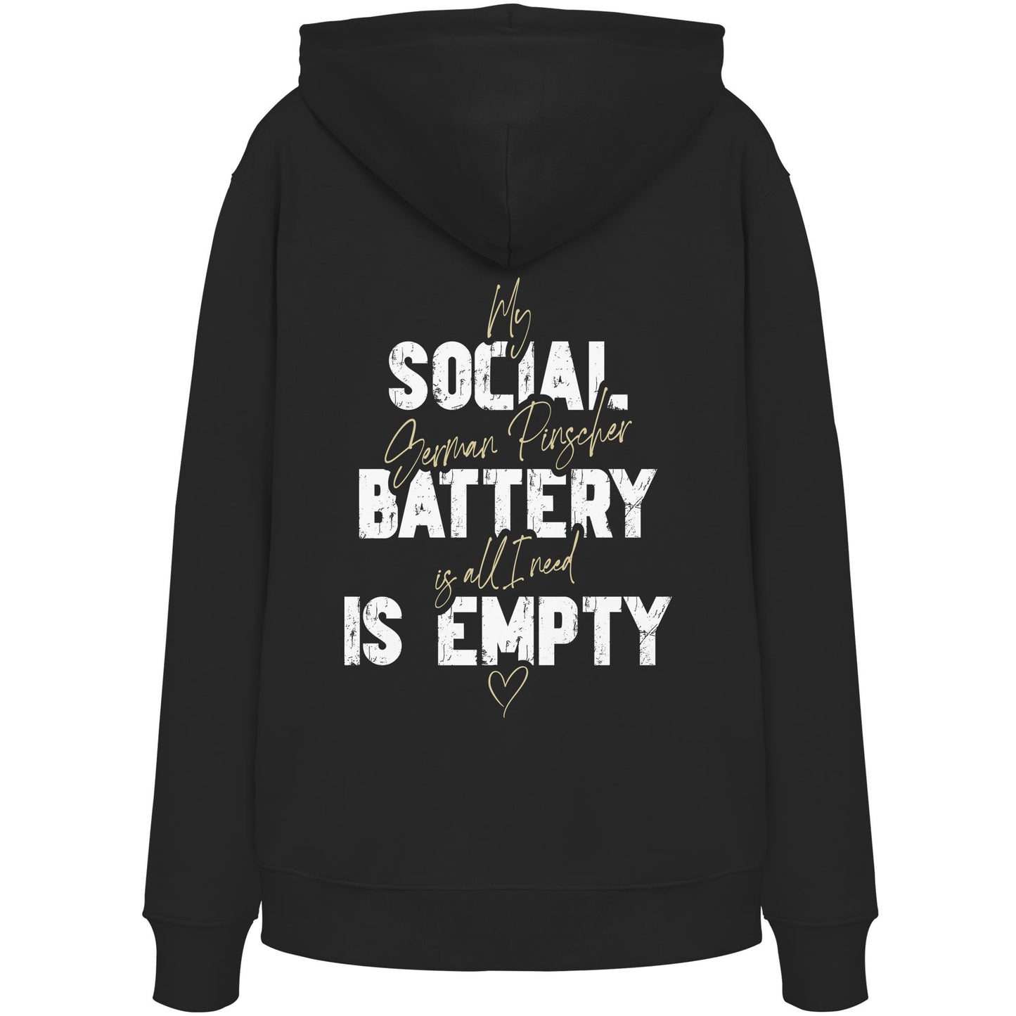 Social Battery Is Empty - Deutscher Pinscher - Organic Hoodie