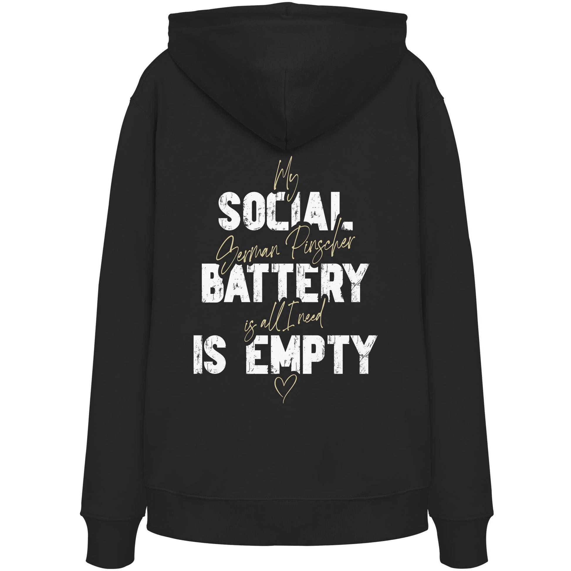 Social Battery Is Empty - Deutscher Pinscher - Organic Hoodie