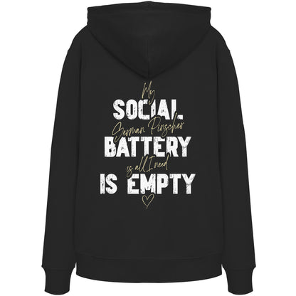 Social Battery Is Empty - Deutscher Pinscher - Organic Hoodie