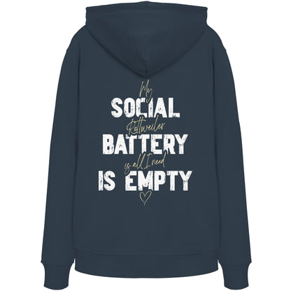 Social Battery Is Empty - Rottweiler - Organic Hoodie