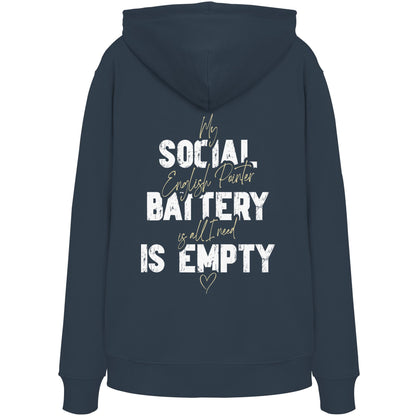 Social Battery Is Empty - English Pointer - Organic Hoodie