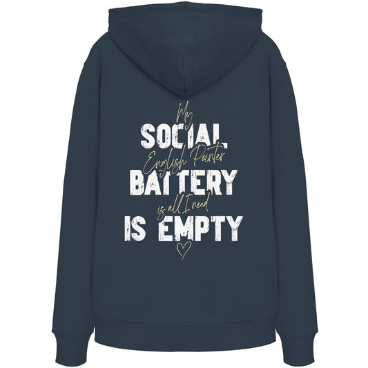 Social Battery Is Empty - English Pointer - Organic Hoodie