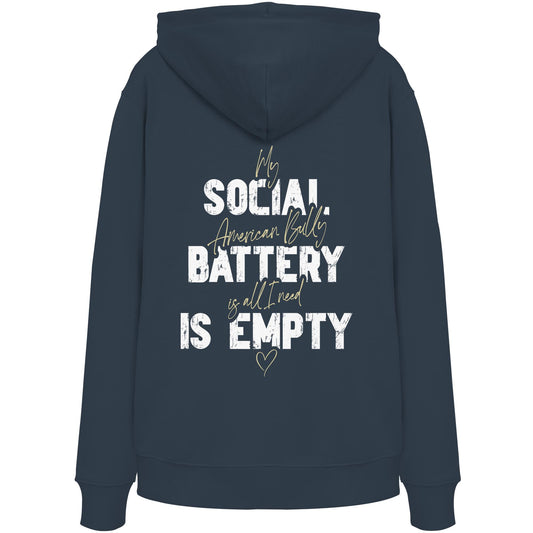 Social Battery Is Empty - American Bully - Organic Hoodie