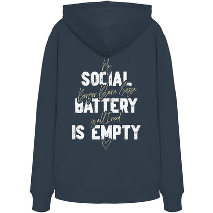 Social Battery Is Empty - Weißer Schäferhund - Organic Hoodie