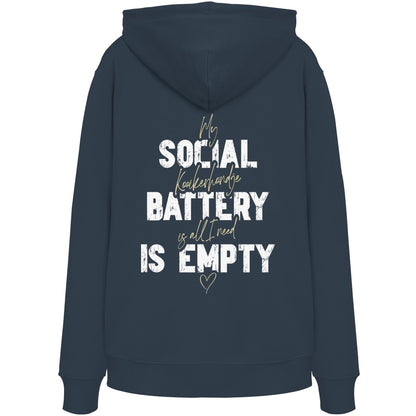 Social Battery Is Empty - Kooikerhondje - Organic Hoodie
