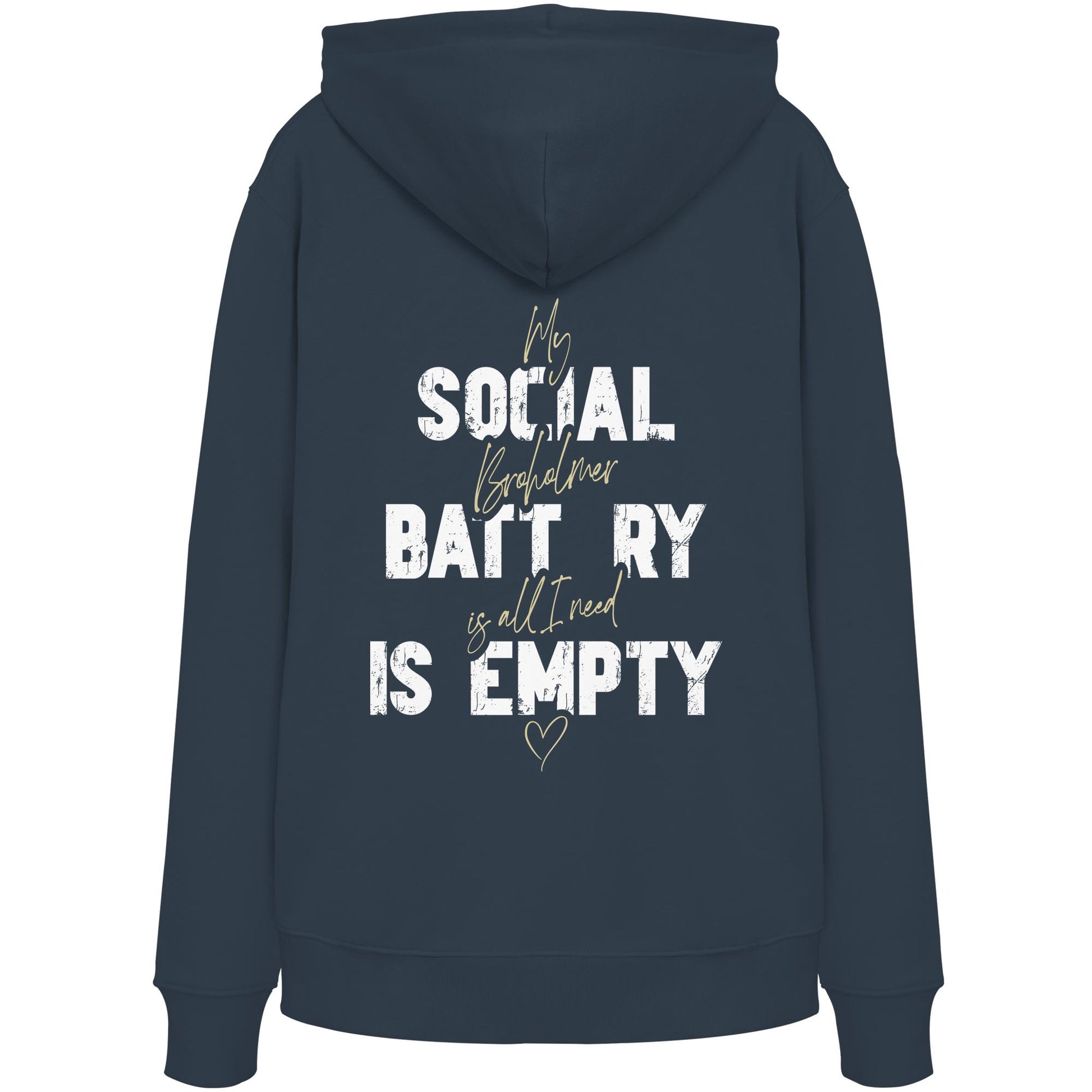 Social Battery Is Empty - Broholmer - Organic Hoodie