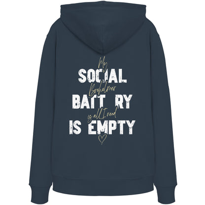 Social Battery Is Empty - Broholmer - Organic Hoodie