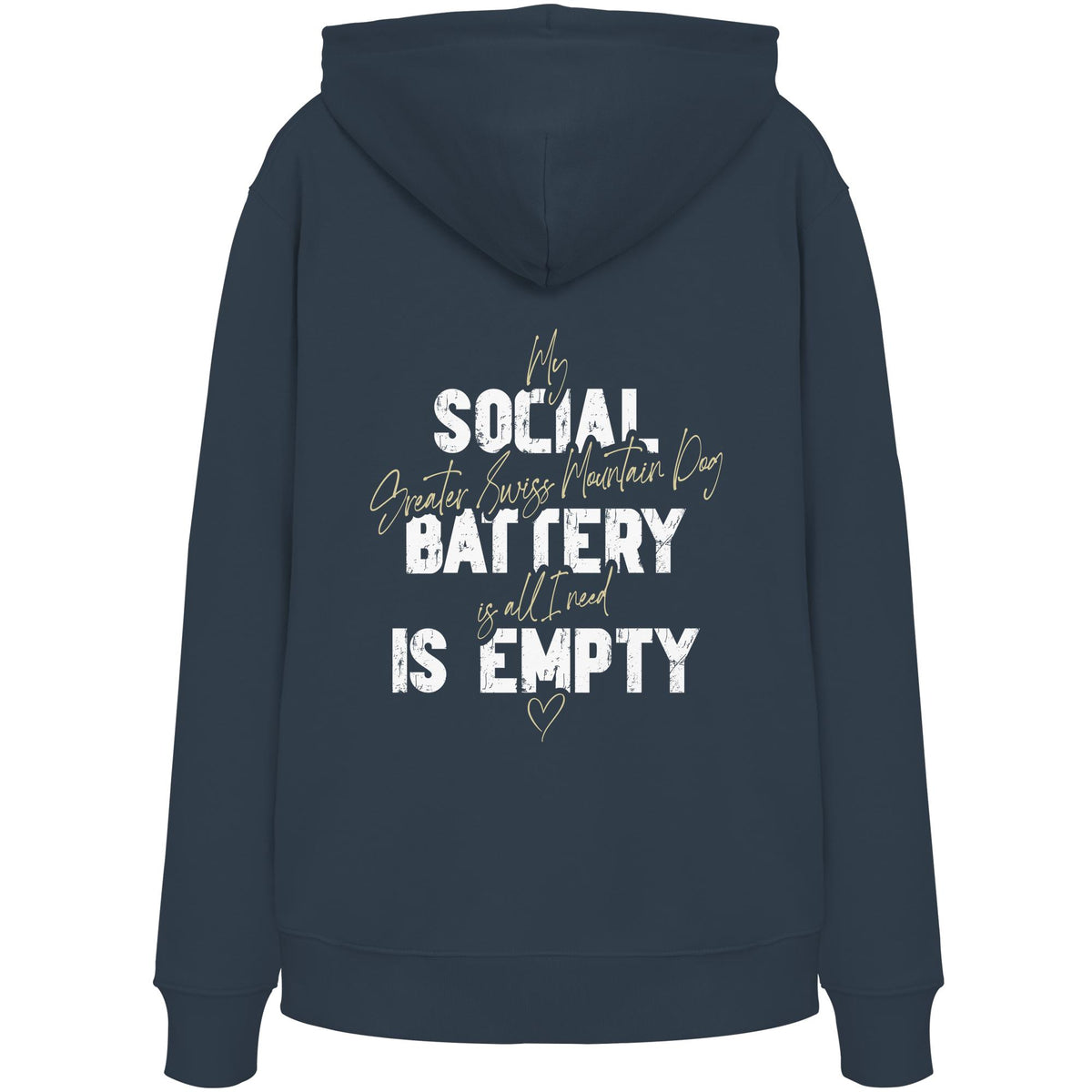 Social Battery Is Empty - Großer Schweizer Sennenhund - Organic Hoodie