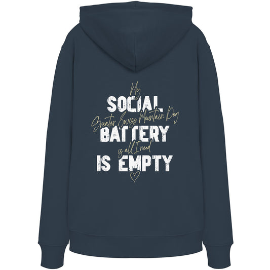 Social Battery Is Empty - Großer Schweizer Sennenhund - Organic Hoodie