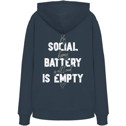 Social Battery Is Empty - Kuvasz - Organic Hoodie
