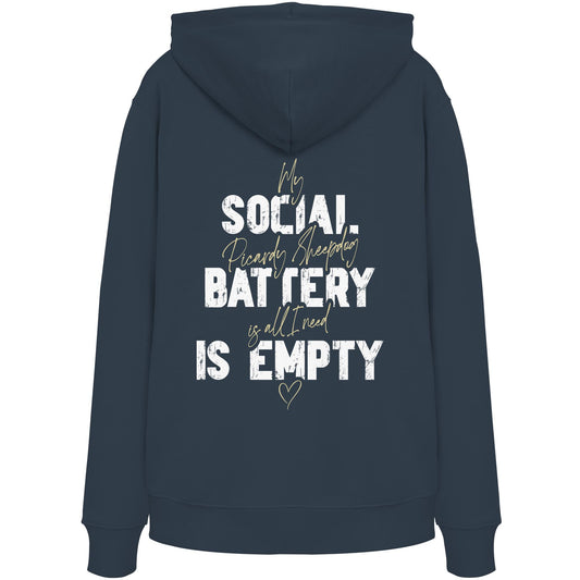 Social Battery Is Empty - Berger de Picardie - Organic Hoodie
