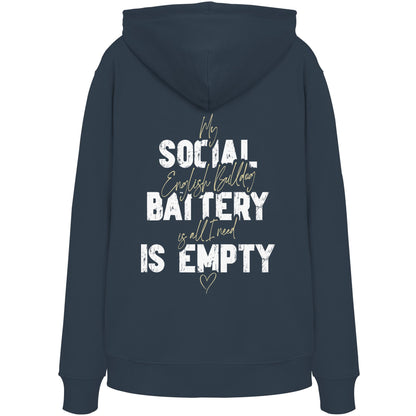 Social Battery Is Empty - Englische Bulldogge - Organic Hoodie