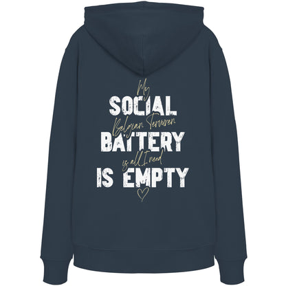 Social Battery Is Empty - Tervueren - Organic Hoodie