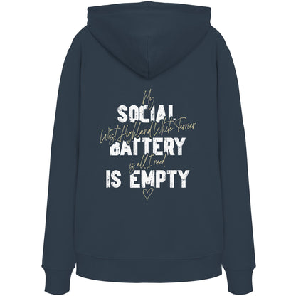 Social Battery Is Empty - West Highland White Terrier - Organic Hoodie