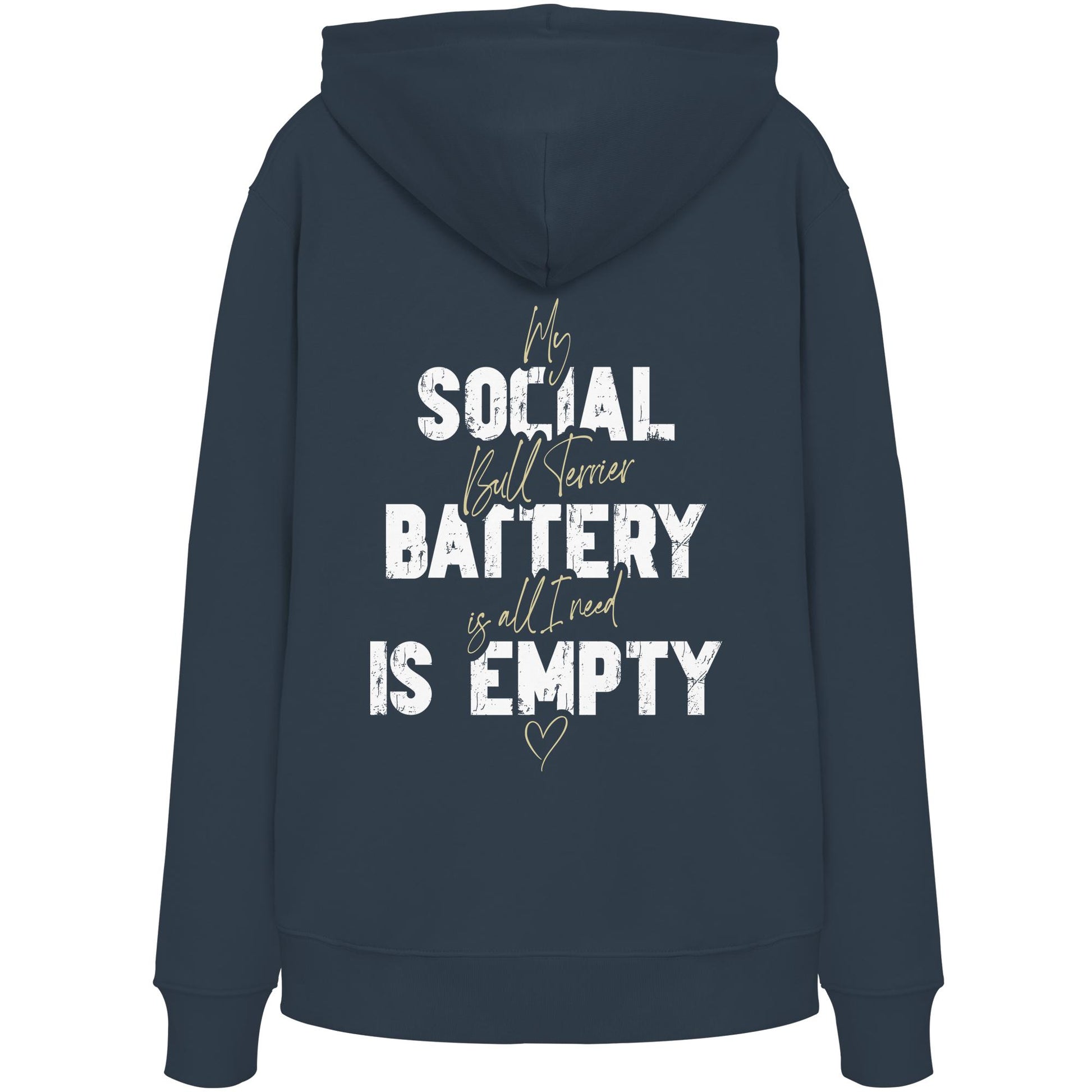 Social Battery Is Empty - Bullterrier - Organic Hoodie
