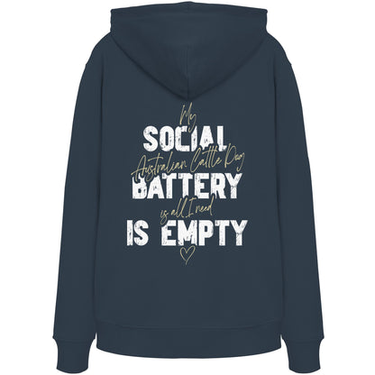 Social Battery Is Empty - Australian Cattle Dog - Organic Hoodie