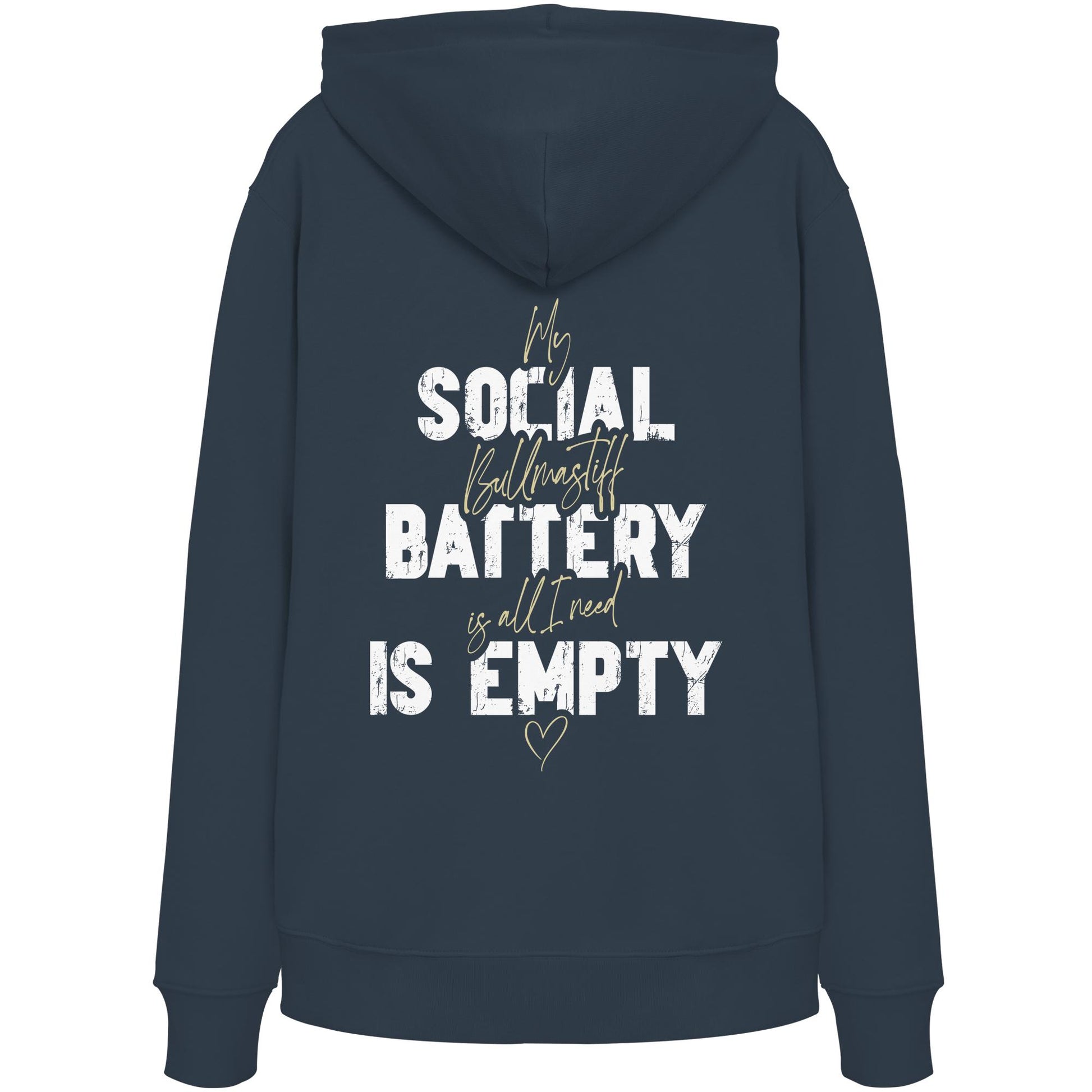 Social Battery Is Empty - Bullmastiff - Organic Hoodie