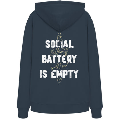 Social Battery Is Empty - Bullmastiff - Organic Hoodie