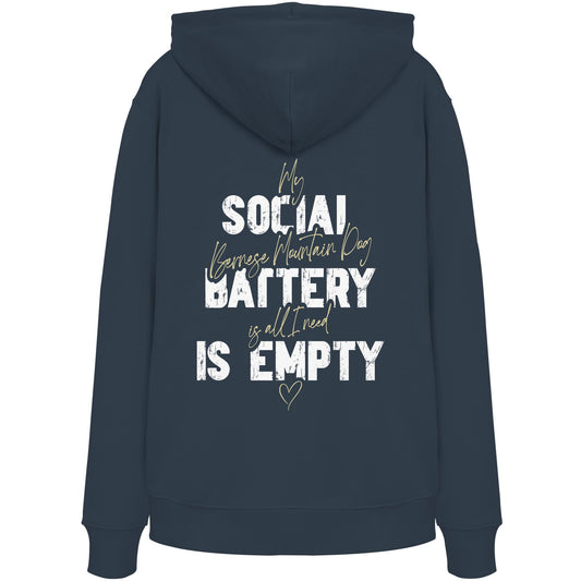 Social Battery Is Empty - Berner Sennenhund - Organic Hoodie