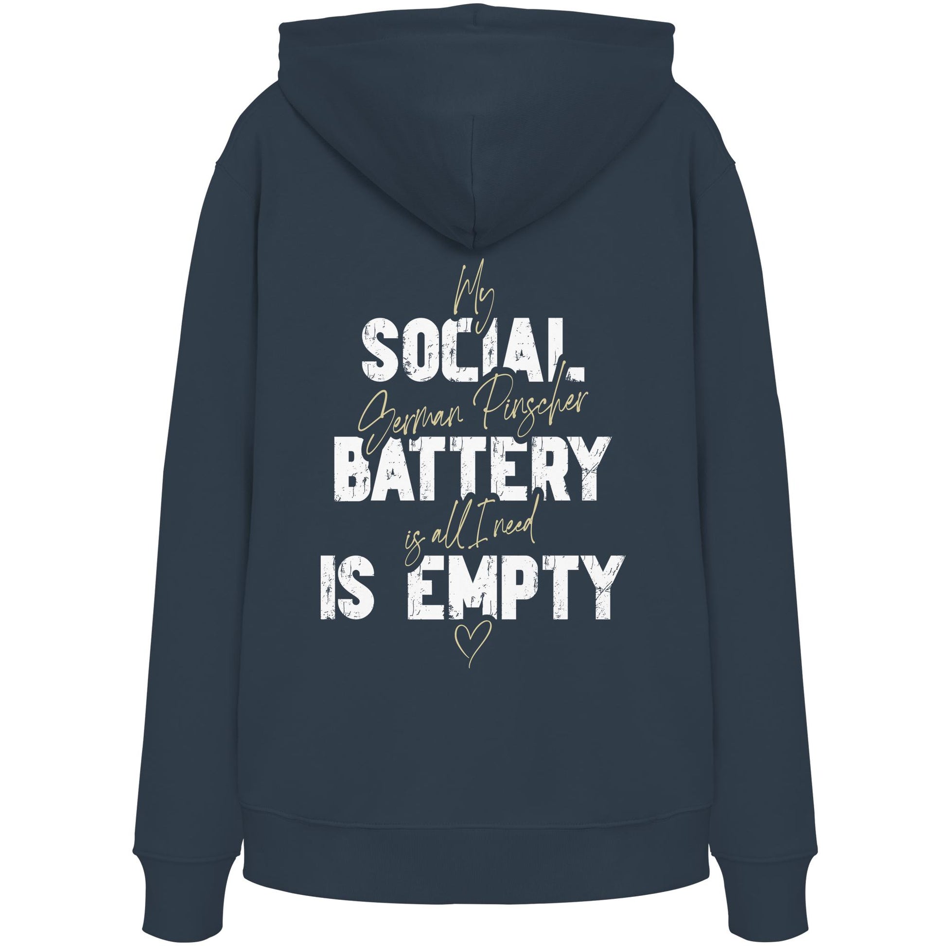 Social Battery Is Empty - Deutscher Pinscher - Organic Hoodie