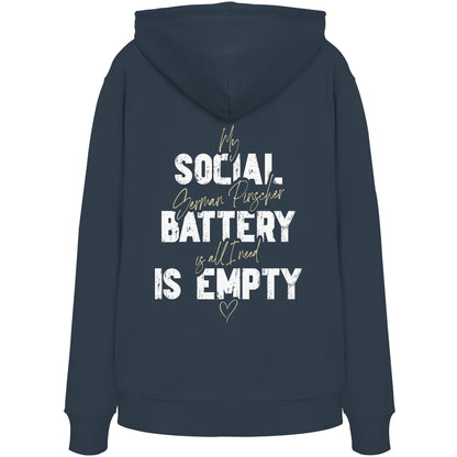 Social Battery Is Empty - Deutscher Pinscher - Organic Hoodie