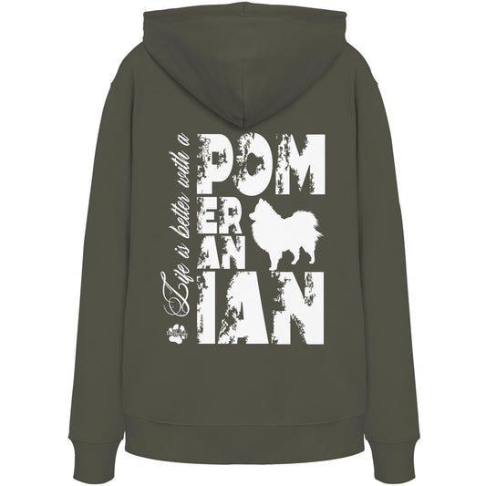 Life is better with a Pomeranian - Organic Hoodie