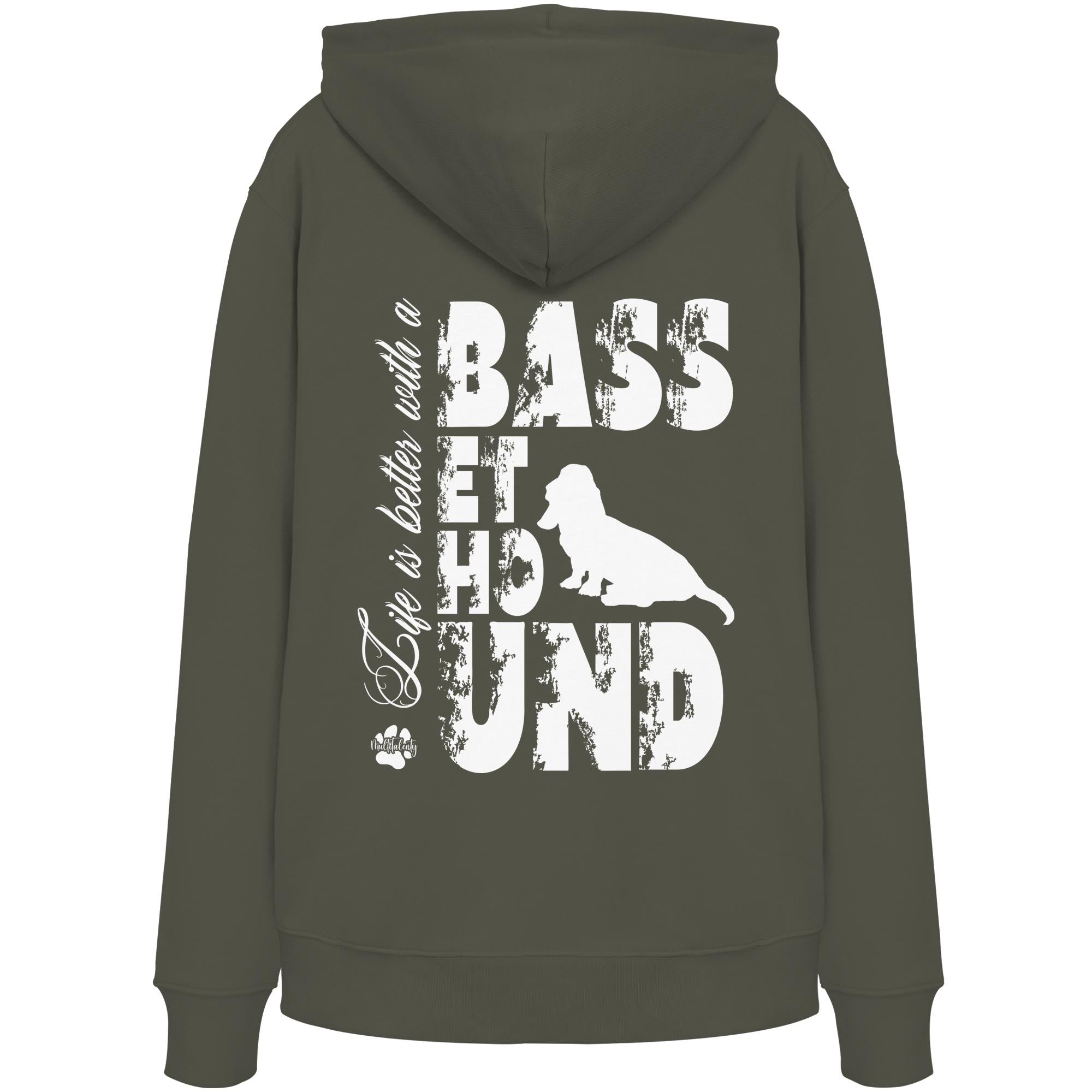 Life is better with a Basset Hound - Organic Hoodie