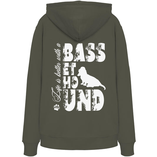 Life is better with a Basset Hound - Organic Hoodie