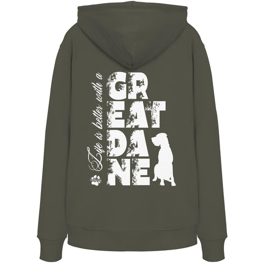 Life is better with a Great Dane - Organic Hoodie