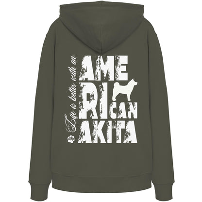 Life is better with an American Akita - Organic Hoodie