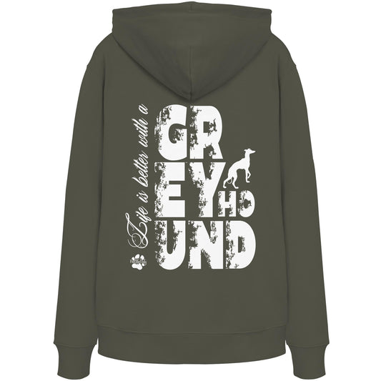 Life is better with a Greyhound - Organic Hoodie