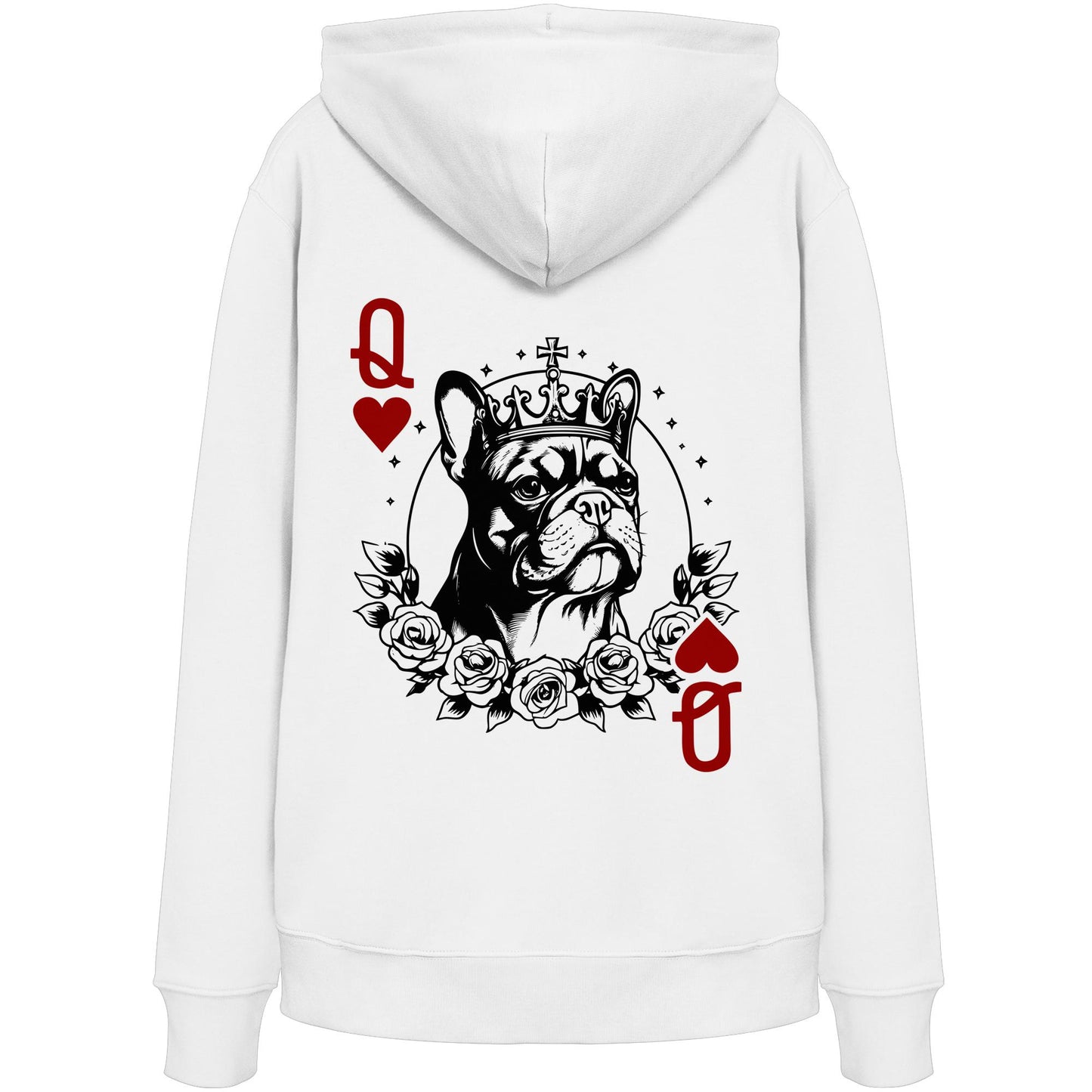 Herzkönigin Französische Bulldogge - Organic Hoodie