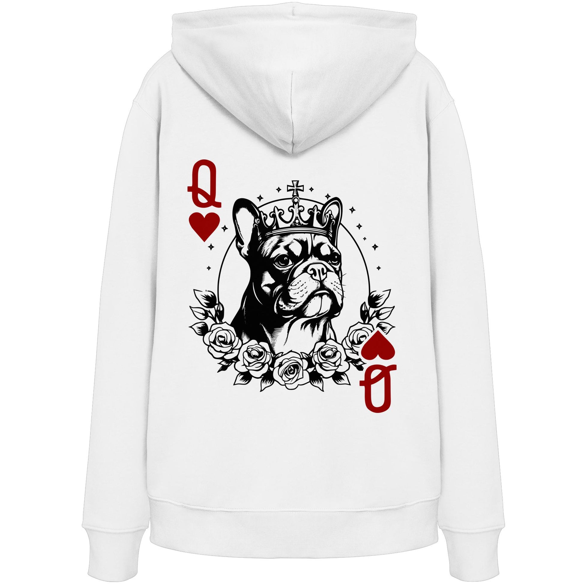 Herzkönigin Französische Bulldogge - Organic Hoodie