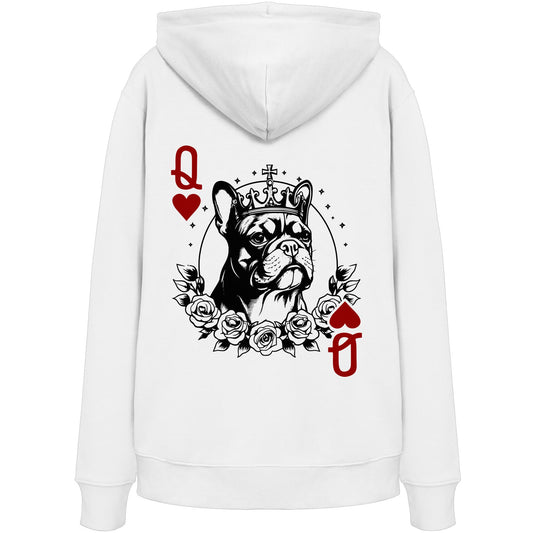 Herzkönigin Französische Bulldogge - Organic Hoodie