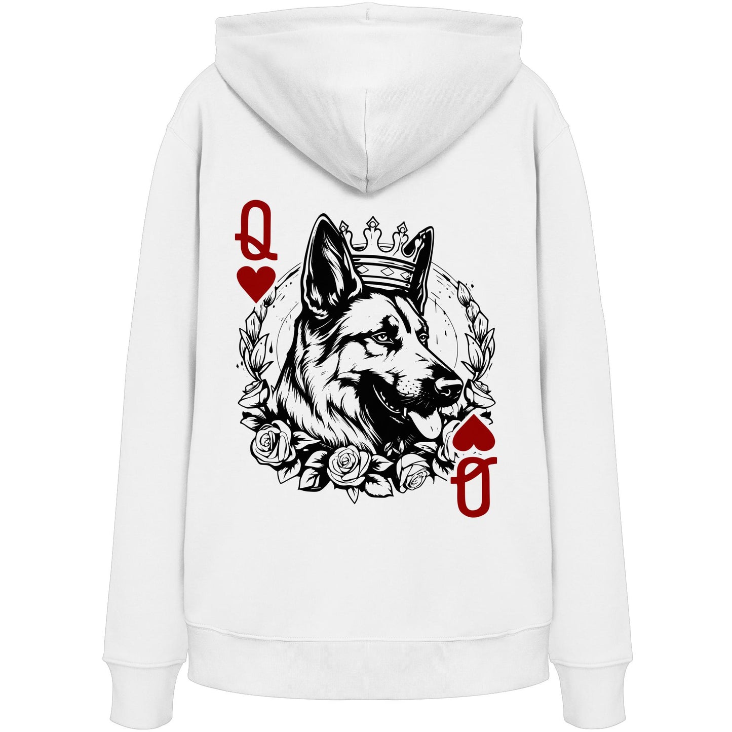 Herzkönigin Schäferhund - Organic Hoodie