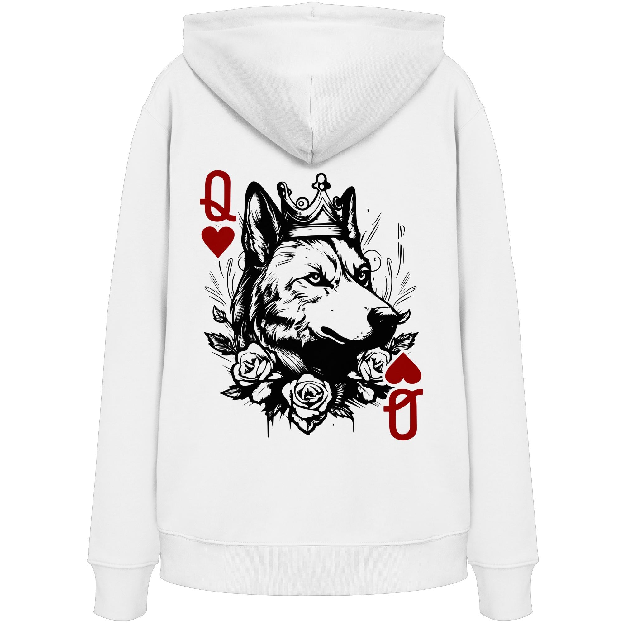 Herzkönigin Wolfhund - Organic Hoodie