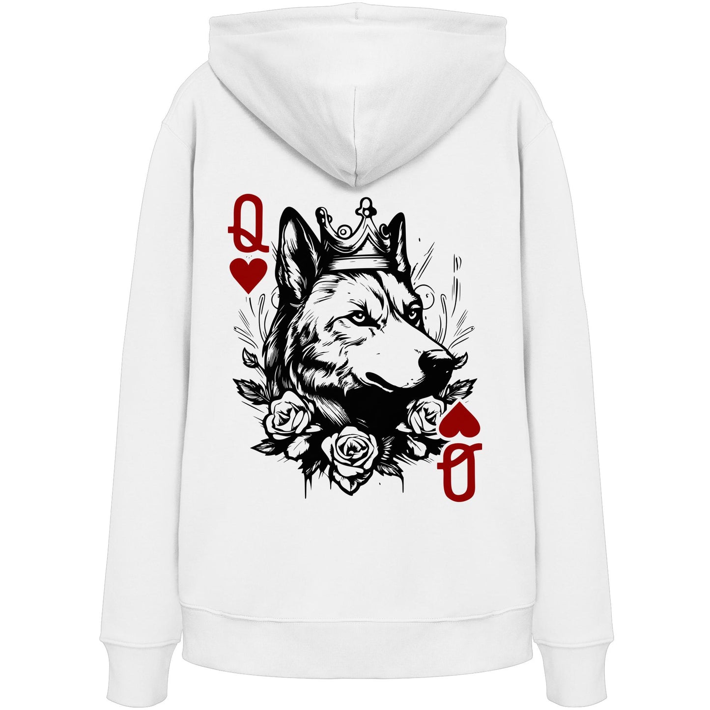 Herzkönigin Wolfhund - Organic Hoodie
