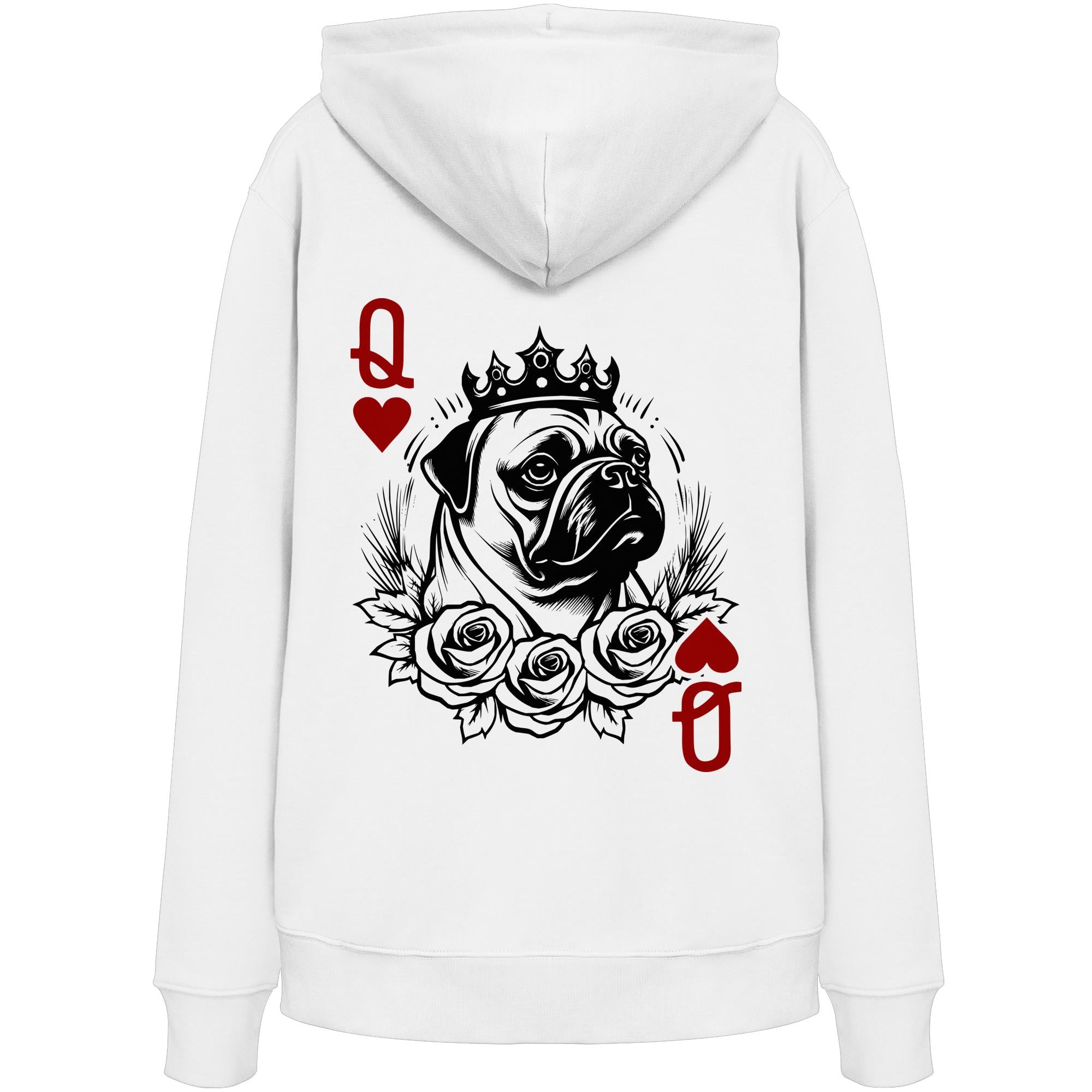 Herzkönigin Mops - Organic Hoodie