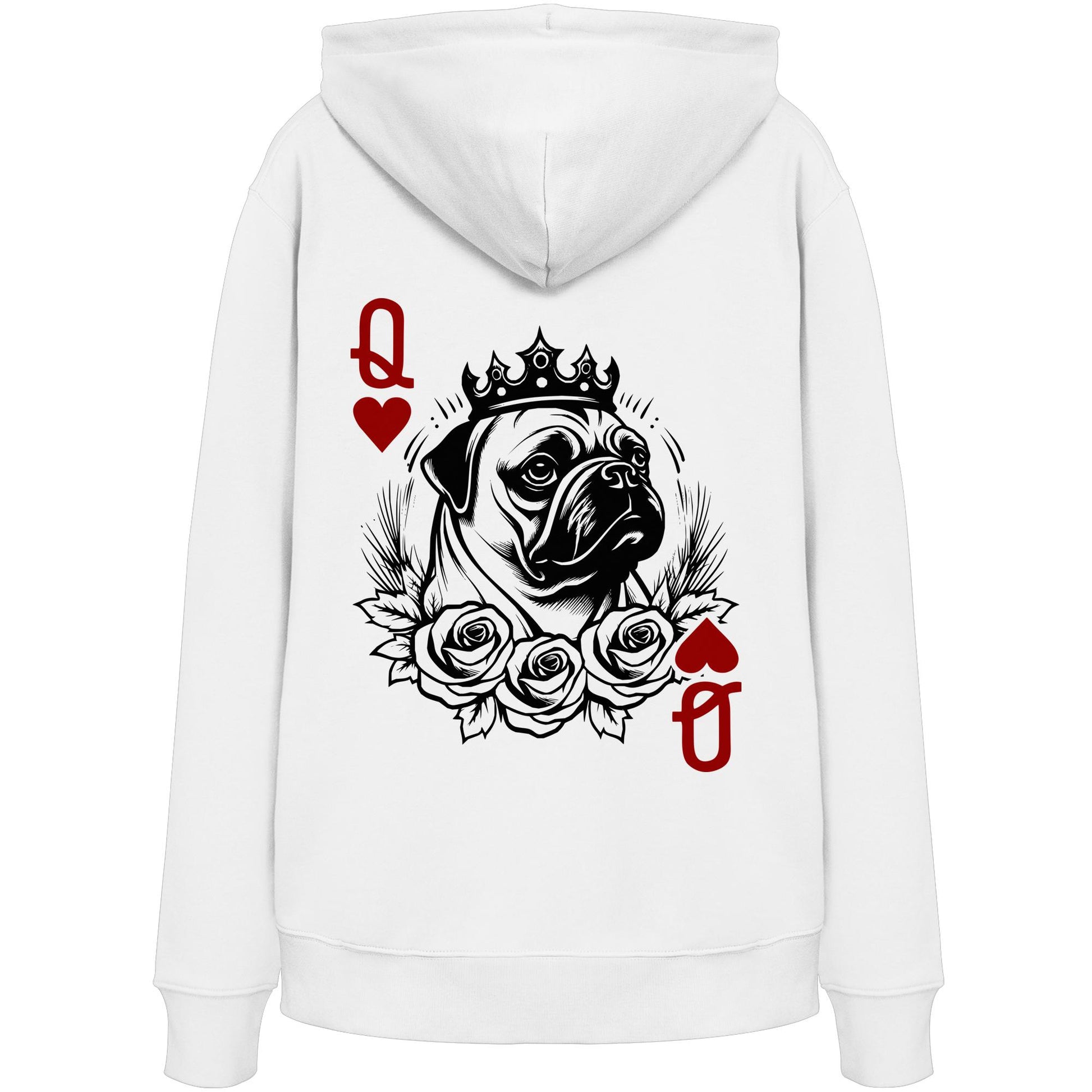 Herzkönigin Mops - Organic Hoodie