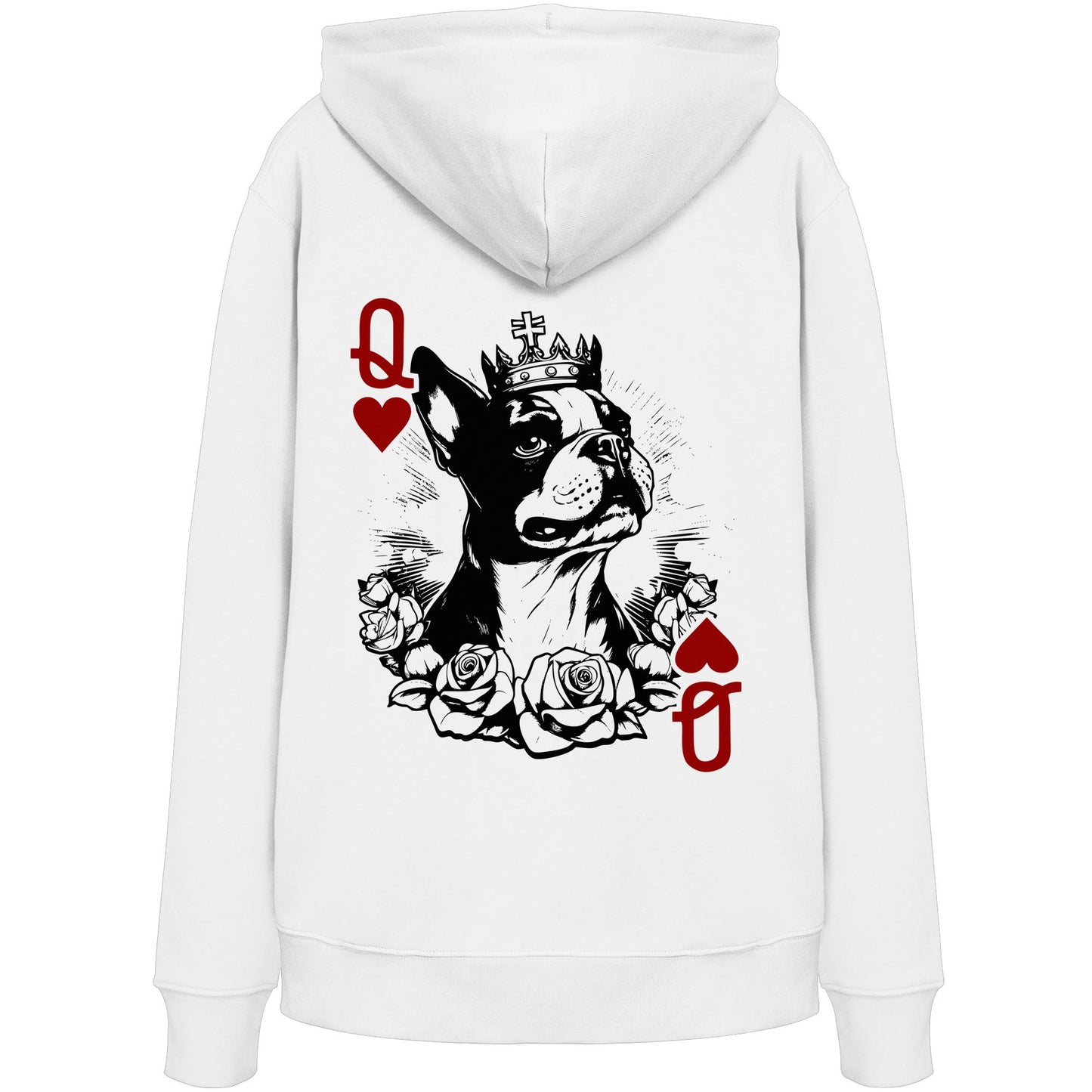 Herzkönigin Boston Terrier - Organic Hoodie