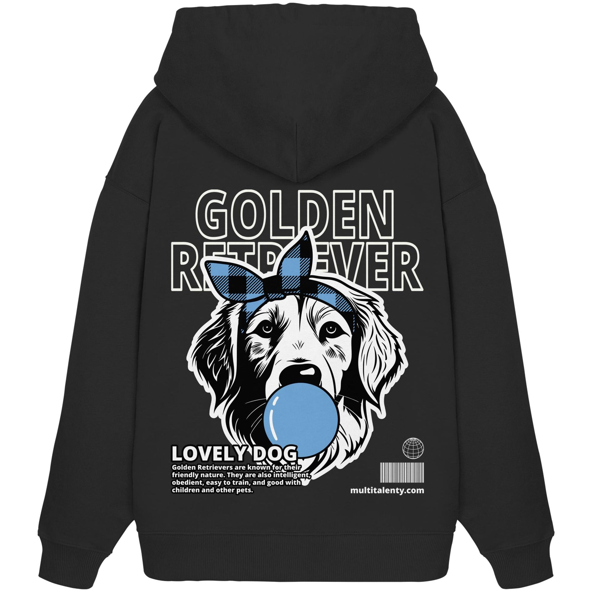 Bubble Gum Golden Retriever (blau) - Organic Oversize Hoodie