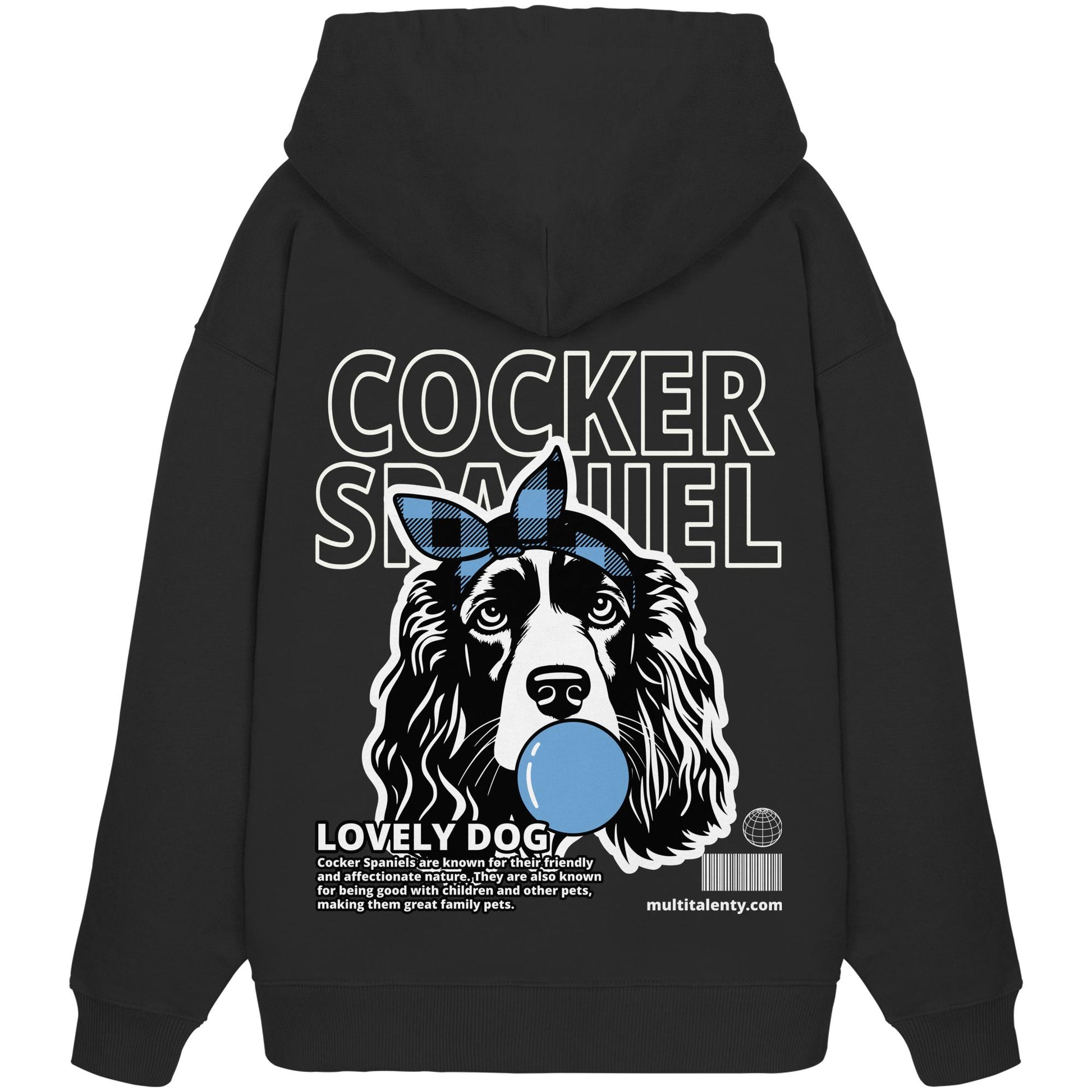Bubble Gum Cocker Spaniel (blau) - Organic Oversize Hoodie