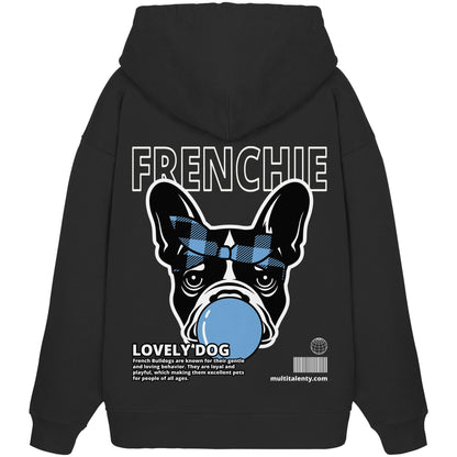 Bubble Gum Frenchie (blau) - Organic Oversize Hoodie