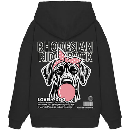 Bubble Gum Rhodesian Ridgeback (rosa) - Organic Oversize Hoodie