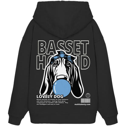 Bubble Gum Basset Hound (blau) - Organic Oversize Hoodie