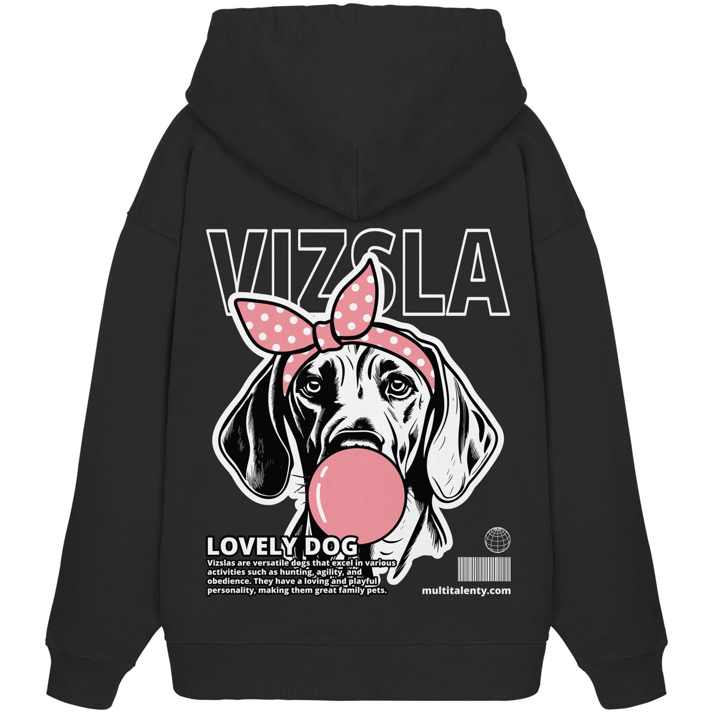 Bubble Gum Vizsla (rosa) - Organic Oversize Hoodie