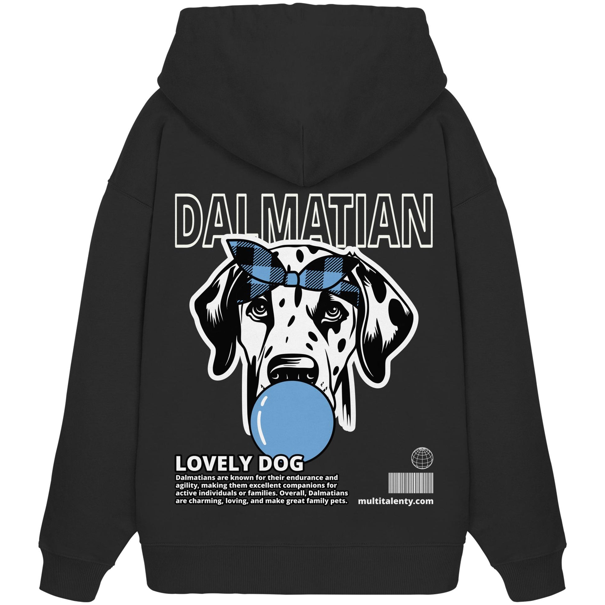 Bubble Gum Dalmatian (blau) - Organic Oversize Hoodie