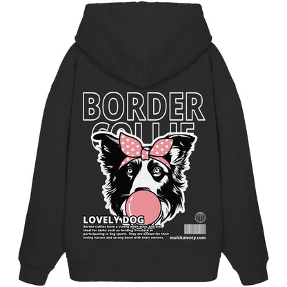 Bubble Gum Border Collie (rosa) - Organic Oversize Hoodie