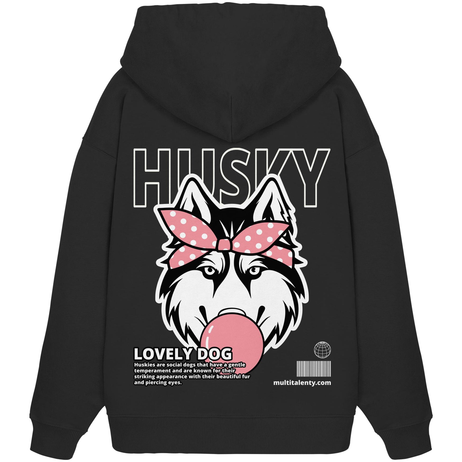 Bubble Gum Husky (rosa) - Organic Oversize Hoodie