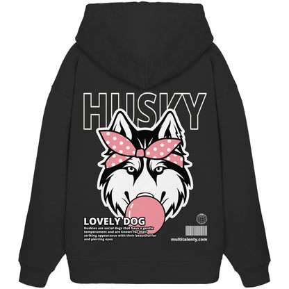 Bubble Gum Husky (rosa) - Organic Oversize Hoodie